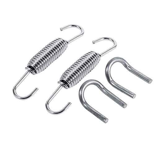 TKSE Ressort de tuyau d'échappement, 2x système d'échappement de moto, ressorts de montage entièrement rotatifs en acier inoxydable