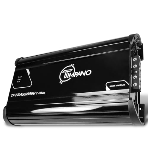 Image of Timpano 8000 Watts Mono Subwoofer Car Audio Amplifier TPT-BASS8000 1 Ohm - 12 Volts 8K Monoblock Class D Car Amp, Built-in Crossover & Bass Boost with Smart Fans
