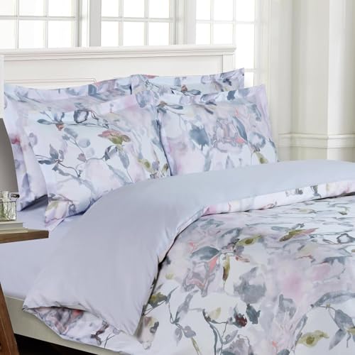Majestic Giftware Madison Linen 4 Pcs 44" Twin Size Bedding Set (BL508-44T-4pc Set), Easy Care - Botanical Bliss 300 TC 100% Cotton Sateen | 1 Fitted Sheet, 1 Duvet, 2 Pillowcases - Ritz Collection