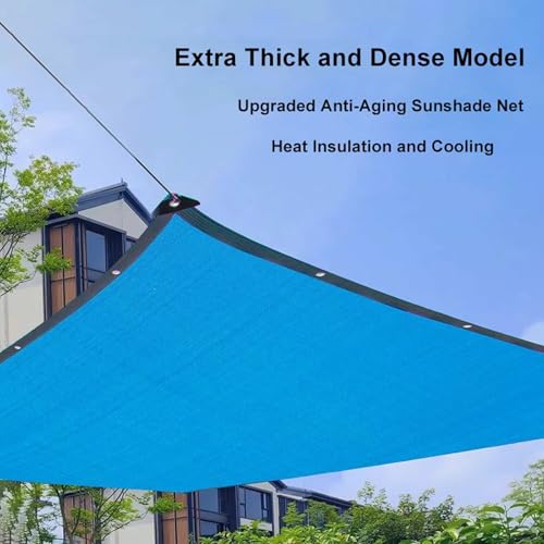 Voile d'ombrage extérieur bleu 4x20m avec œillets pour camping - 3