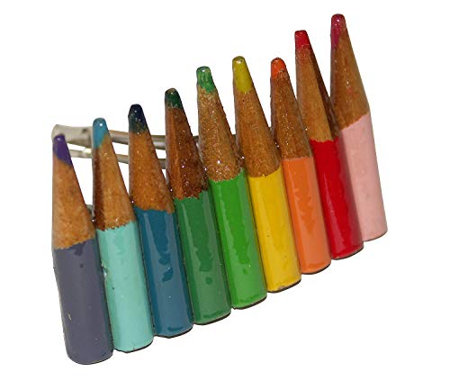 ERRO Buntstifthaarspange, Buntstifte, kleine 6 cm Kinderspange - Haarspange für Kinder, Geschenk zur Einschulung, Crazy Clips Collection Cover