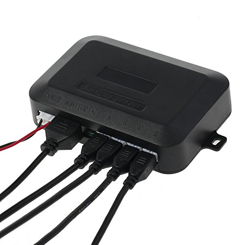 AUTOUTLET Sensores de Aparcamiento, Sistema de Sensor de Estacionamiento, Asistencia de Aparcamiento Kit de Auto LED Display + Alarma de Sonido, Cocar Coche Aparcamiento Kit con 4 Sensores Negros