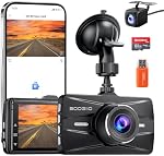 BOOGIIO Dash Cam Front and Rear with 64GB SD Card, 4K Dash Camera for Cars with APP, 5G WiFi Car Camera, Built-in G-Sensor, 170° Wide Angle, Night Vision, 24H Parking Mode,Loop Recording,3" IPS Screen