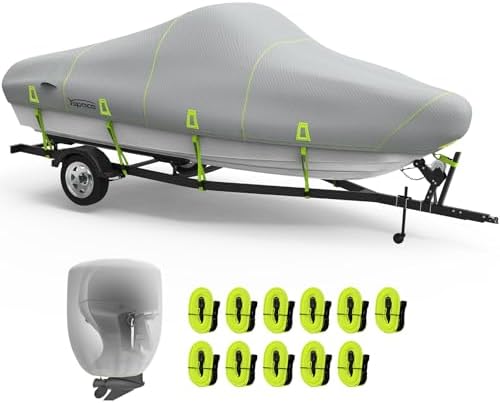 YSPACE 17-19ft Boat Cover 1200D Trailerable Waterproof