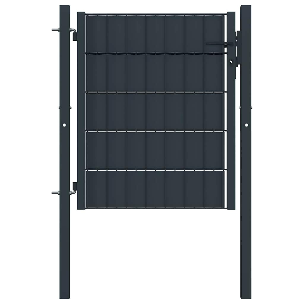 Portal de valla acero y PVC 100 x 100 cm Antracite