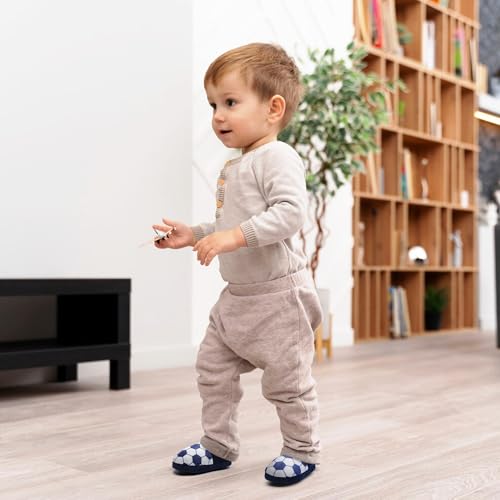 festooning Toddler Boys Girls Football Slippers Soft Fuzzy Slip-Ons Little Kid Warm Indoor House Slipper Shoes2