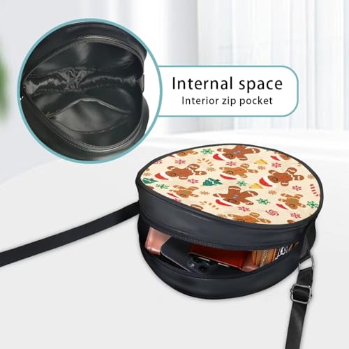 Coldinair Dog Paw Shoulder Bag for Women Leather Crossbody Shoulder Handbags Circle Crossbody Purse Small Tote Satchel4