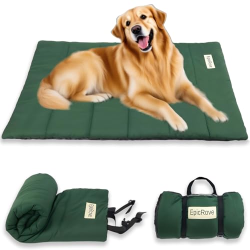 EpicRove Tappetino per Cani Impermeabile e Imbottito (110 × 68 cm) – Antiscivolo, Resistente ai Morsi, Lavabile in Lavatrice, Pieghevole – per Interni ed Esterni