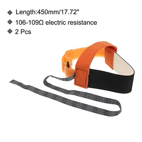Image of MECCANIXITY 2pcs ESD Anti Static Foot Heel Straps Anti Static Wrist Strap Band Adjustable for Grounding Removing Static Orange