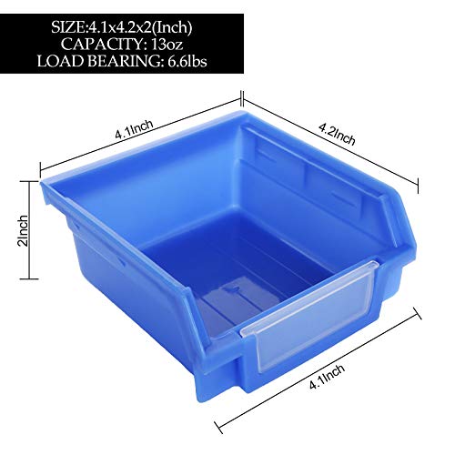 12 Packs Blue Pegboard Bins, Small Pegboard Hardware Parts, Durable Pegboard Bins Pegboard Storage Hooks Peg Board Accessory Organizer Storage Attachment - Thumbnail 7