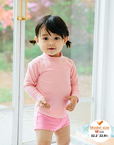 Vaenait Baby BLR_006-1 Infant Kids Sun Protection Rashguard Long Sleeve Swim Shirt L.Oasis Pink S thumb #3