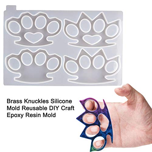 Topaty Brass Knuckles Self Defense Silicone Mold Reusable DIY Craft Epoxy Resin Mold for Handmade Products - Thumbnail 3