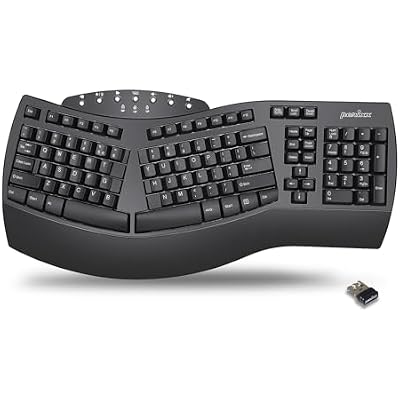 Perixx Periboard-612B Wireless Ergonomic Split Keyboard with Dual Mode 2.4G and Bluetooth Feature, Compatible with Windows 11 and Mac OS X System, Black, US English Layout