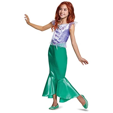 Disney Official Classic Ariel Costume, Little Mermaid Costume Kids, Mermaid Dress for Girls, Ariel Dress Up for Girls Fish Outfit, World Book Day Costumes for Girls XS Cover