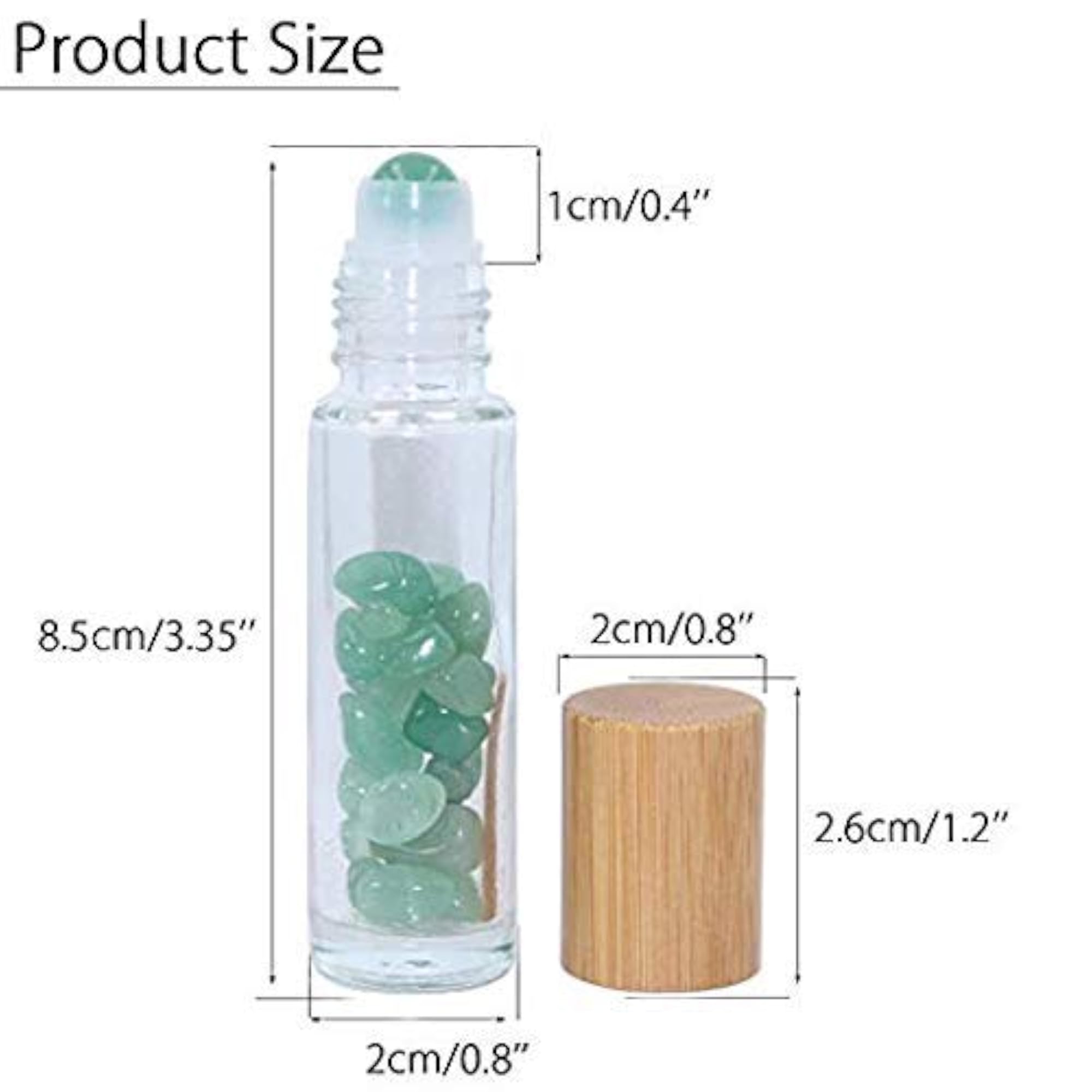 10ml Green Jade Clear Glass Roll On Bottle for Essential Oils