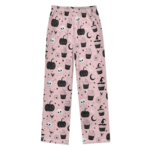 ZZKKO Cute Halloween Cake Skull Boys Pants for Kids Jogger Pants with Pockets S2