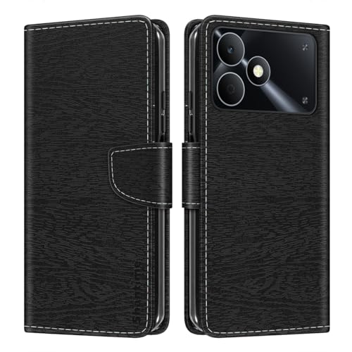 Shantime ���U�[���z�P�[�X OPPO Realme Note 80 4G �Ƃ̌݊������� �J���t���蒠�^ �J�[�h���[ �}�O�l�b�g�� �S�ʕی�V�F��(�u���b�N)