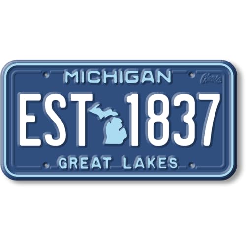 Imán decorativo placa Michigan 1.9" x 3.8"