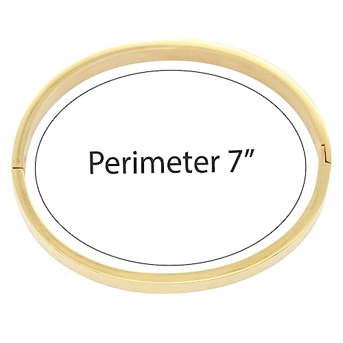 Lavencious 6 mm Width Stainless Steel Evil Eye Bangle Polished Finish Oval Shape 7 Inches Bracelet 2 Pieces Set3