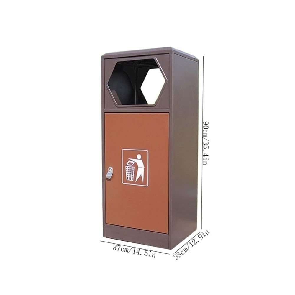 Outdoor Trash Can, Hotel Lobby Metal Garbage Can Outdoor Public Area Galvanised Steel Trash Bin