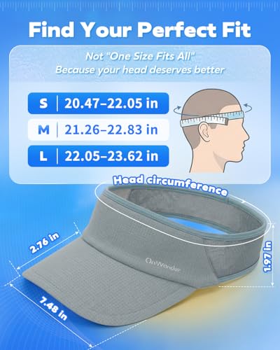 Image of Sport Sun Visor Hat for Women Men - Lightweight Stretchy Polyester Spandex Quick Dry Sweatband Wrinkle Resistant