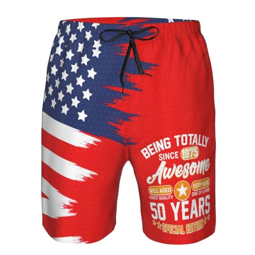 Funny 1975 Vintage 50th Birthday Gifts 50 Years Old Men's Swim Trunks Quick Dry Beach Shorts Bathing Suits for Men4