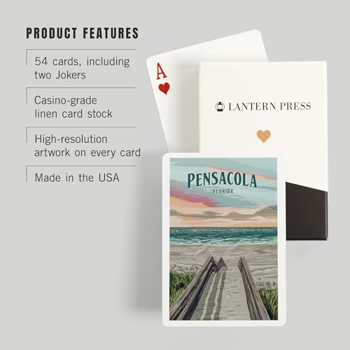 Lantern Press Pensacola Florida Baraja de Poker 52 Cartas miniatura 3