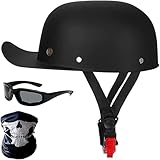 Gorra De Béisbol Para Motocicleta, Casco Retro Aprobado Por La ECE,Para Adultos, Hombres Y Mujeres,Estilo Vintage Alemán, Con Cara Abierta, Casco Deportivo Para Scooter, Ciclomotor E,M(55-57) CM