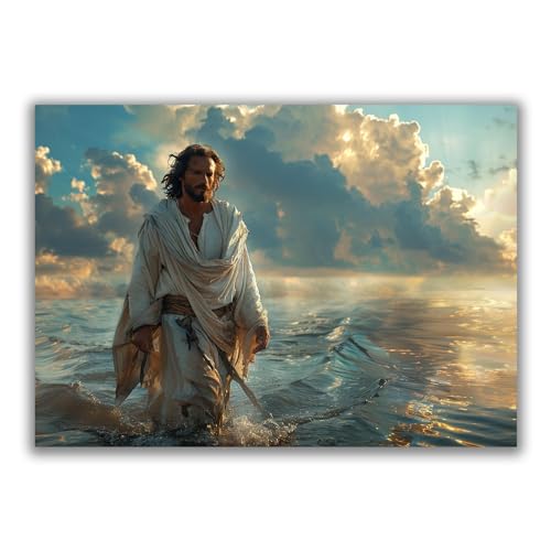 Toile Jésus Christ Sacré-Cœur image catholique romaine 40x60cm sans cadre