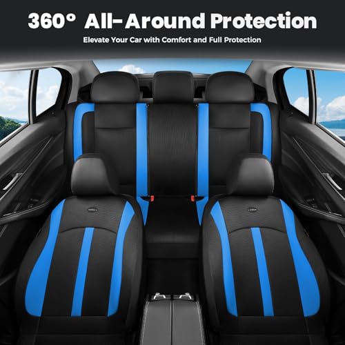 Image of FLORICH Front Car Seat Covers, Breathable Automotive Seat Cover, Universal Seat Covers Car Interior Protectors Cushion for Most Cars&SUV-Black&Blue