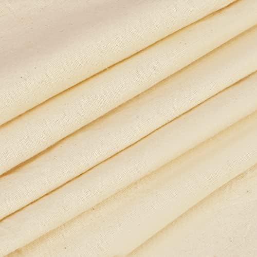 Fashion Track Calico Fabric by The Metre UK - 60 Inch / 152.5 cm Wide - Medium Weight - Unbleached Cotton, Curtain Lining Fabric (2 Metre)