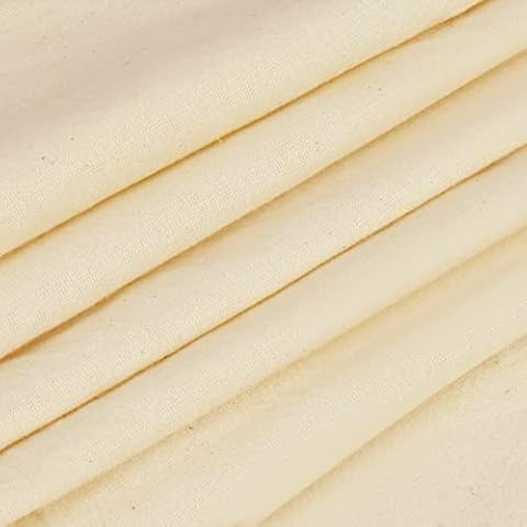 Fashion Track Calico Fabric by The Metre UK - 60 Inch / 152.5 cm Wide - Medium Weight - Unbleached Cotton, Curtain Lining Fabric (2 Metre) Cover