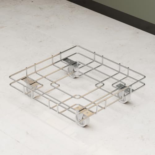 Image of LAPO Small Grain Storage Peti Stand for Kitchen, Wheat Rice Storage Box Holder, Heavy Duty-Free Standing Floor Stand, Stable Support and Space Saving Design, Easy to Move-Chrome Finish