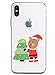 Oihxse Case Compatible Para Samsung Galaxy A50, Etui en Silicone Souple Ultra Mince Transparente Crystal Coque Motif de Mignon Noël Christmas Snowflake Protection Housse