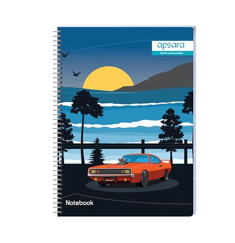 Image of Apsara Spiral Notebook 1 Subject 24X18 160Pages Unruled 60gsm For School, College Students and Professionals (Covers May Differ)