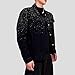 Men's Embellished Rhinestone Jeans Jacket Slim Fit Streetwear Denim Jacket For Men Fashion Outwear Coat Black X-Large