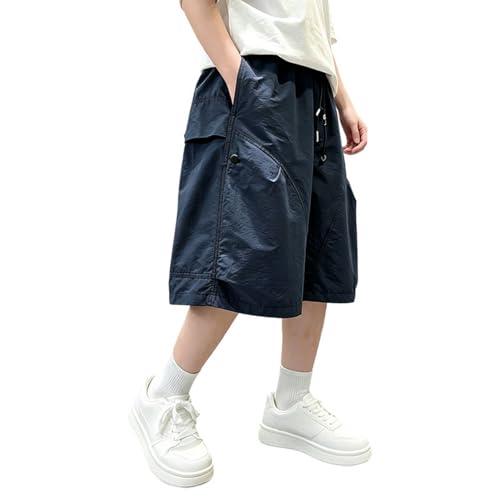 Short de bain pour enfants style cargo décontracté avec poches