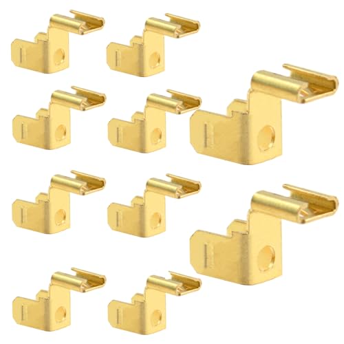 CChiai 10PCS Chair Plug Connector Saddle Terminal Block 3 Way Adapter 2 Male and 1 Female Plug Quick Disconnect Connector Brass Right Angle Voltage Terminal Block Connector for Automotive Audio