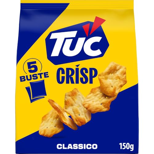 Tuc Crisp, Sfogliatine Croccanti a Base di Patate cotte al Forno con Grano 100% Italiano, 150g (multipack 5 bustine da 30g)