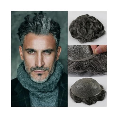 Système capillaire hommes blond cendré 6x8 pour un style naturel de toupet