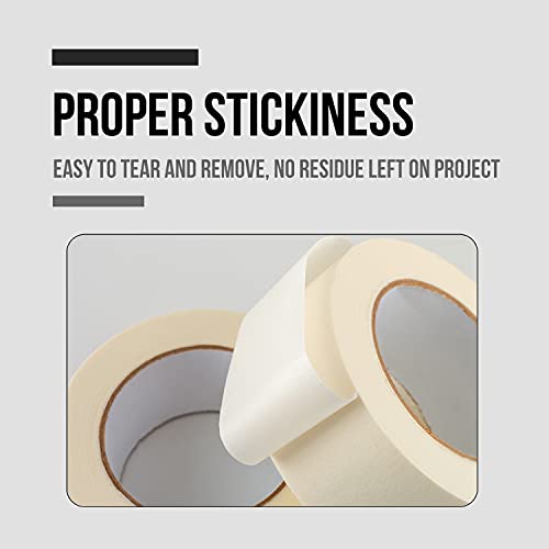 Image of Lichamp Wide Masking Tape 2 inches, 1.95 inches x 55 Yards x 10 Rolls | 10 Pack General Purpose Masking Tape Bulk Multipack for Basic Use, 550 Total Yards
