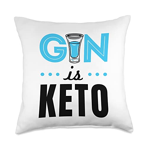 Gin Is Keto Alcohol Funny Ketogenic Diet Ketosis Throw Pillow