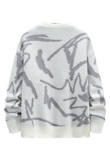 Men's Slim Fit Sweater Pattern Drop Shoulder Sweater