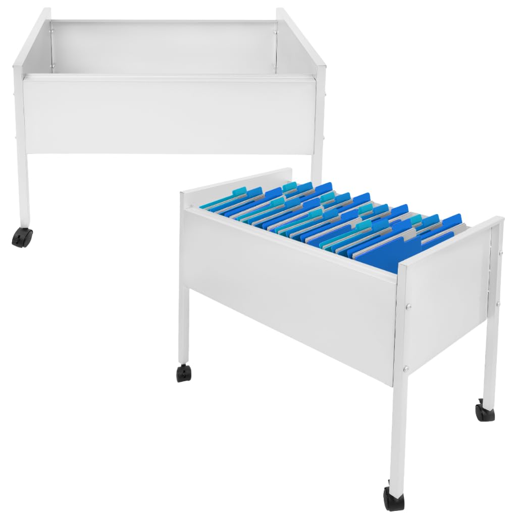 Carro colgante de 80 unidades, color plateado, de acero resistente a los arañazos, cesta colgante de 70 x 37 x 60 cm, contenedor con ruedas, carrito de oficina, carrito con ruedas