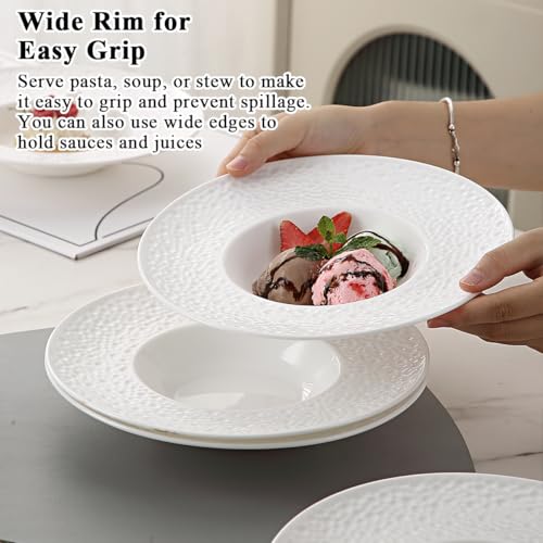 Berglander Rimmed Soup Bowls Set of 6, Reusable 9oz Plastic Multipurpose Plates Dish for Mushroom Soup/Pasta/Fruit/Icecream/Dessert/Snack/Salad, Unbreakable for Kid/Camping/Picnic by Berglander - Image 5