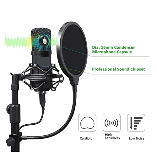 Microphone USB 192KHZ/24BIT avec kit de bras articulé A04TC pour enregistrement - 4