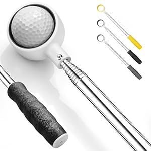 prowithlin Golf Ball Retriever, Golf Ball Retriever Telescopic, Ball Retriever Tool Golf with Rubber Loop, Non-Rust Golf Ball Retriever for Water, Excellent Golf Accessories Golf Gift for Men