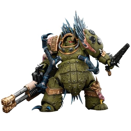 Image of JOYTOY Death Guard Warhammer 40k 1 /18 Action Figure Death Guard Blightlord Terminator 1 with Reaper Autocannon and Bubotic Blades Collectible Gifts,Toys for Kids 15+ and Adults 4.8-inch
