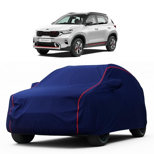 Image of Heavy-Duty Car Cover for Compatible with Kia Sonet (2020 to 2025 All Models) Deluxe Car Protection Cover - Waterproof & UV-Resistant All-Season Exterior Protection