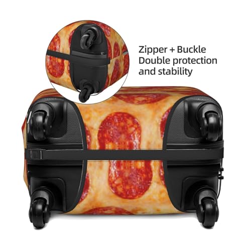 3d Pizza Pepperoni Print Suitcase Cover Luggage Protector Washable Elastic Fashionable Travel Gear Cover4